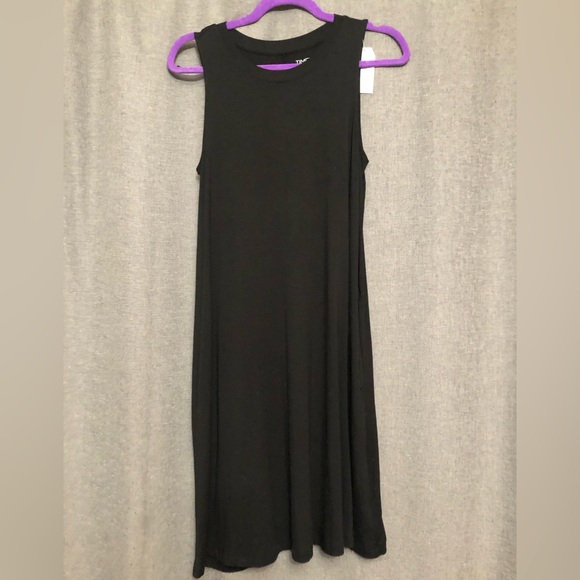 Time and Tru Sleeveless Knit Dress with pockets Medium 8-10 Black Soot New - Picture 4 of 8